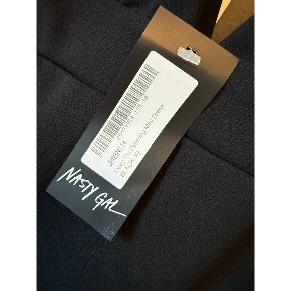 NASTY GAL “Deep On Dancing” Black Mini Dress – Size US 6 / UK 10 - Picture 1 of 4